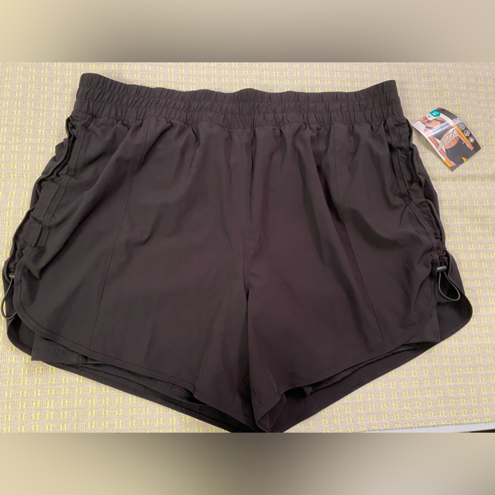NWT! Black Avia XL lined Running shorts. High waisted with side cinch.